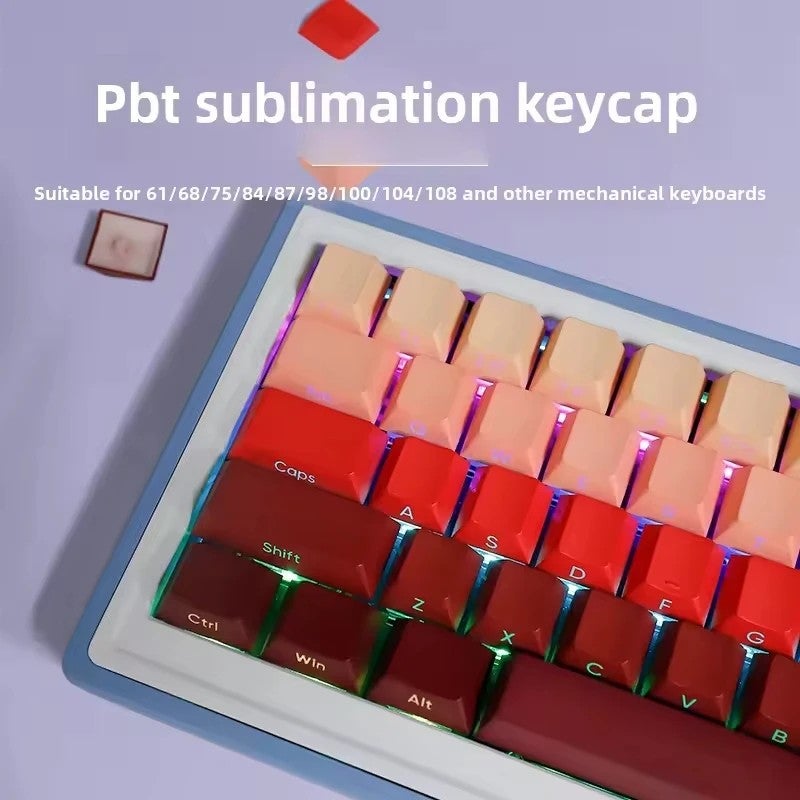 Y&D Dual-Color Cherry Profile PBT Keycaps - Gradient Side-Lit Gaming Keyboard Keycap Set - Sublimation Technology - Image 4